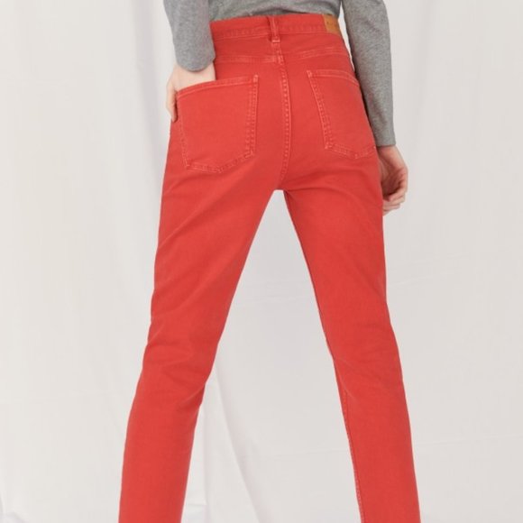 NWT Mih Jeans Mimi Vintage High Rise Raw Hem Red 24 - Picture 6 of 16